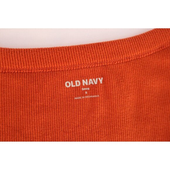 Old Navy‎ Women's Rust Orange Ribbed Knit Long Sleeve Top Size Small - Picture 5 of 12